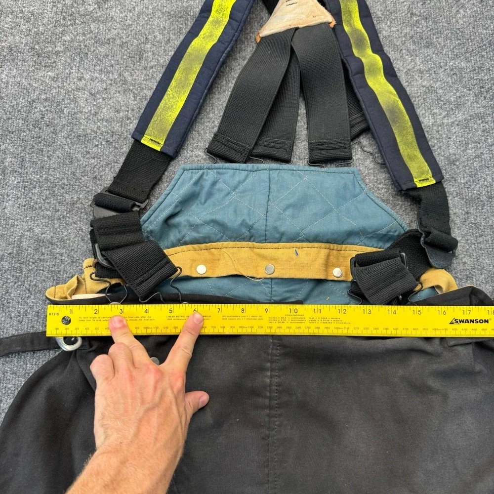 Lion Apparel Firefighter Turnout Pants 42R 36x30 Black Bunker Gear Suspenders